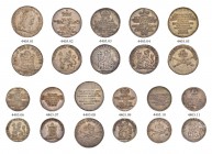 KAISER LEOPOLD II. 1790-1792 
 Medaillen Kaiser Leopolds II. 
 Diverse Medaillen. Kleines Konvolut von 11 diversen Silberjetons auf verschiedene Anl...