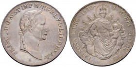 KAISER FRANZ II. (I.), 1792-1835 
 Münzstätte Wien 
 Madonnentaler 1830, Wien. Randschrift: IVSTITIA REGNORVM FVNDAMENTVM. 28.10 g. Herinek 358. J. ...