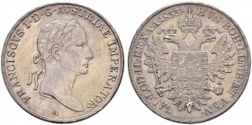KAISER FRANZ II. (I.), 1792-1835 
 Münzstätte Wien 
 Halbtaler 1833, Wien. 14.06 g. Herinek 453. J. 214. Vorzüglich / Extremely fine.