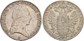 KAISER FRANZ II. (I.), 1792-1835 
 Münzstätte Prag 
 Taler 1820, Prag. 28.02 g. Dietiker 1148. Herinek 318. Dav. 7. Vorzüglich / Extremely fine.
