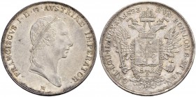 KAISER FRANZ II. (I.), 1792-1835 
 Münzstätte Mailand 
 Scudo 1823, Mailand. 25.95 g. J. 228. Dav. 8. Vorzüglich / Extremely fine.