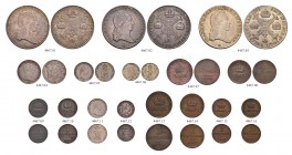 KAISER FRANZ II. (I.), 1792-1835 
 Konvolute verschiedener Münzstätten 
 Diverse Münzen. Kronentaler 1794, 1795, 1796, Mailand. Lira 1824, Mailand. ...