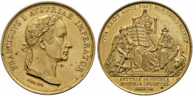 KAISER FRANZ II. (I.), 1792-1835 
 Medaillen Kaiser Franz‘ II. (I.) 
 Messingmedaille 1835. Auf seinen Tod. Stempel von Loos und Koenig. Kopf mit Ei...