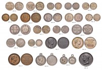 KAISER FRANZ II. (I.), 1792-1835 
 Medaillen Kaiser Franz‘ II. (I.) 
 Diverse Medaillen. Konvolut von 17 kleinen Silbermedaillen und Jetons sowie 5 ...