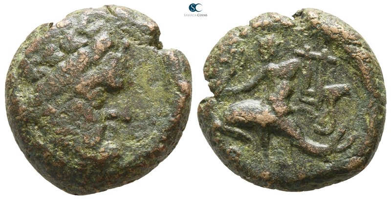Calabria. Brundisium circa 200-89 BC. 
Semis Æ

19 mm., 8.40 g.



nearly...