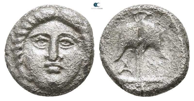 Thrace. Apollonia Pontica circa 450-350 BC. 
Obol AR

9 mm., 0.65 g.



n...