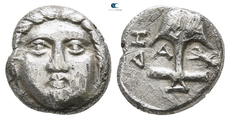 Thrace. Apollonia Pontica circa 320-300 BC. 
Diobol AR

9 mm., 1.18 g.


...