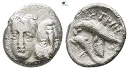 Moesia. Istros 450-300 BC. Diobol AR