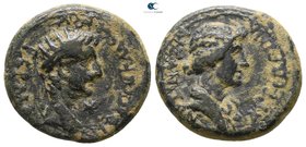Phrygia. Aizanis . Germanicus with Agrippina I (Died 19 and 33, respectively). Bronze Æ