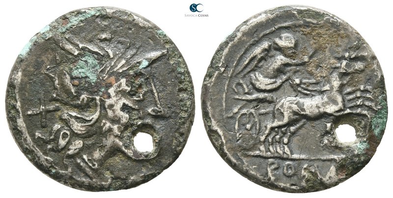Anonymous 157-156 BC. Rome
Fourrée Denarius 

17 mm., 3.20 g.



nearly v...