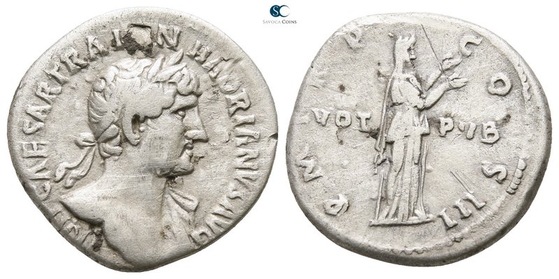 Hadrian AD 117-138. Rome
Denarius AR

17 mm., 3.18 g.



very fine