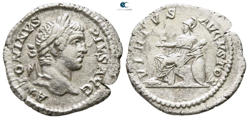 Caracalla AD 198-217. Rome
Denarius AR

19 mm., 2.23 g.



very fine
