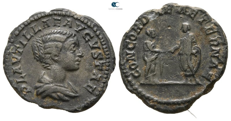 Plautilla AD 202-205. Rome
Limes Falsum of a Denarius Æ

17 mm., 1.74 g.

...