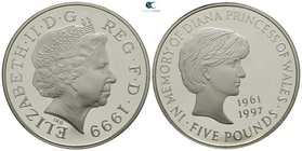 Great Britain. Diana. Memorial Coin.  AD 1999. in original box. 5 Pounds AR