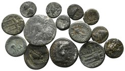 Lot of ca. 14 Greek bronze coins / SOLD AS SEEN, NO RETURN!nearly very fine