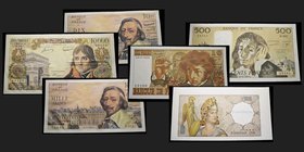 France
-Deux billets de 100 francs Delacroix , 1991, Ref: F69bis.4a , Conservation : AU
-1000 francs type 1953, Richelieu, 5.04.1956, Ref: F42.20 , ...