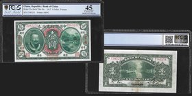 Bank of China
1 Dollar, Yunnan, 1912
Ref : Pick 25s, SM-C294-30r
Serial number : T385251
Conservation : PCGS Choice EF45
A beautiful Yunnan issue...