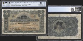 Mercantile Bank of India Ltd
5 Dollars, Shanghai, 1.7.1916 
Ref : Pick S442, SM-S54-3
Serial Number : 10944
Conservation : PCGS VG8 Details