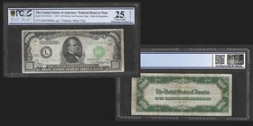 USA
Federal Reserve Note
1000 Dollars, San Francisco, 1934, Sign: Julian & Morgenthau
Ref : Pick#435a, Fr#2211L
Serial Number : L00029086A pp J
C...