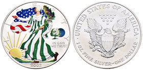 United States. 1 dollar. 2002. Ag. 31,11 g. Coloured Edition. Marca: mundo verde. UNC. Est...30,00.