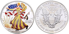United States. 1 dollar. 2003. Ag. 31,11 g. Coloured Edition. Marca: Indios. UNC. Est...30,00.