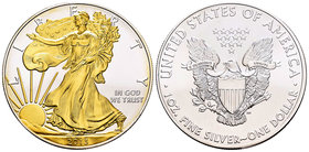 United States. 1 dollar. 2013. Ag. 31,11 g. Partial Gold Plated Edition. UNC. Est...40,00.