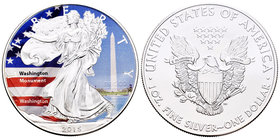 United States. 1 dollar. 2015. Ag. 31,11 g. Coloured Edition. Wahington Monument. UNC. Est...40,00.