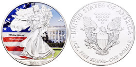 United States. 1 dollar. 2015. Ag. 31,11 g. Coloured Edition. White House. UNC. Est...40,00.