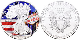 United States. 1 dollar. 2015. Ag. 31,11 g. Coloured Edition. Las Vegas. UNC. Est...40,00.