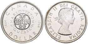 Canada. Elizabeth II. 1 dollar. 1964. (Km-58). Ag. 23,33 g. Charlotte Town. Quebec. UNC. Est...15,00.