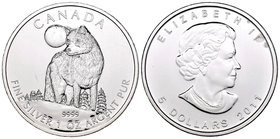 Canada. Elizabeth II. 5 dollars. 2011. (Km-1052). Ag. 31,11 g. Wolf. UNC. Est...25,00.