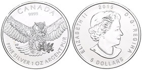 Canada. Elizabeth II. 5 dollars. 2015. Ag. 31,11 g. Owl. UNC. Est...25,00.