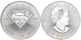 Canada. Elizabeth II. 5 dollars. 2016. Ag. 31,11 g. Superman. UNC. Est...30,00.