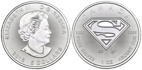 Canada. Elizabeth II. 5 dollars. 2016. Ag. 31,11 g. Superman. PR. Est...30,00.