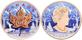 Canada. Elizabeth II. 5 dollars. 2017. Maple Leaf. Ag. 31,11 g. Coloured Edition. Winter. Con caja y certificado. PR. Est...50,00.