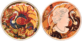 Canada. Elizabeth II. 5 dollars. 2017. Maple Leaf. Ag. 31,11 g. Coloured Edition. Peacock. Con caja y certificado. PR. Est...50,00.