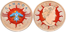 Canada. Elizabeth II. 5 dollars. 2017. Maple Leaf. Ag. 31,11 g. Coloured Edition. Con caja y certificado. PR. Est...50,00.