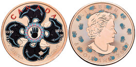 Canada. Elizabeth II. 5 dollars. 2017. Maple Leaf. Ag. 31,11 g. Coloured Edition. Con caja y certificado. PR. Est...50,00.