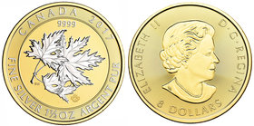 Canada. Elizabeth II. 8 dollars. 2017. Ag. 46,65 g. Partial Gold Plated Edition. Maple Leaf's. UNC. Est...60,00.