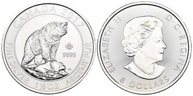 Canada. Elizabeth II. 8 dollars. 2017. Ag. 46,86 g. Grizzly. UNC. Est...40,00.