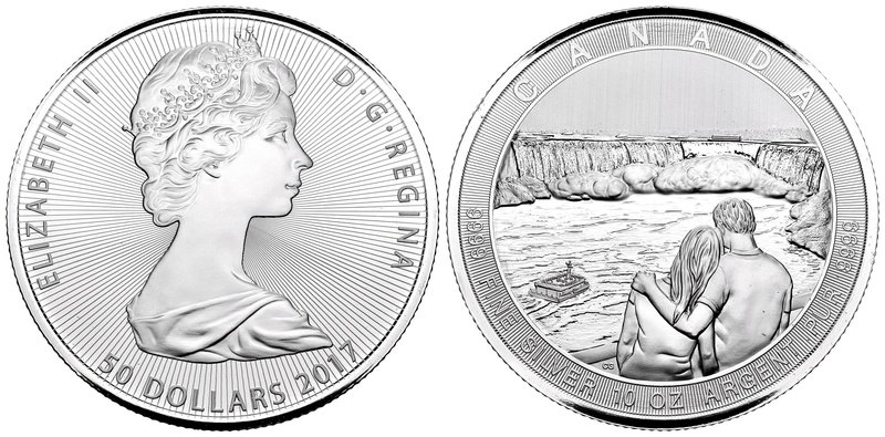 Canada. Elizabeth II. 50 dollars. 2017. Ag. 311,11 g. Niagara Falls. PR. Est...2...