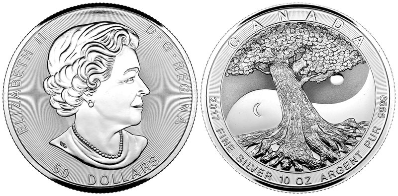 Canada. Elizabeth II. 50 dollars. 2017. Ag. 311,11 g. Ying Yang Tree. PR. Est......