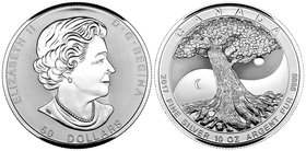 Canada. Elizabeth II. 50 dollars. 2017. Ag. 311,11 g. Ying Yang Tree. PR. Est...250,00.