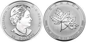 Canada. Elizabeth II. 50 dollars. 2018. Ag. 311,11 g. Maple Leaf's. PR. Est...250,00.