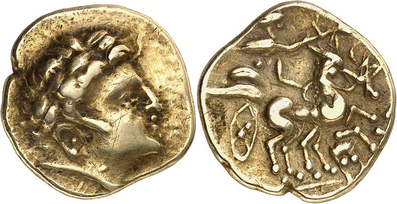 GAULE
Carnutes (Région de Chartres) (IIème - Ier siècle av. J.C.). Statère d’or...