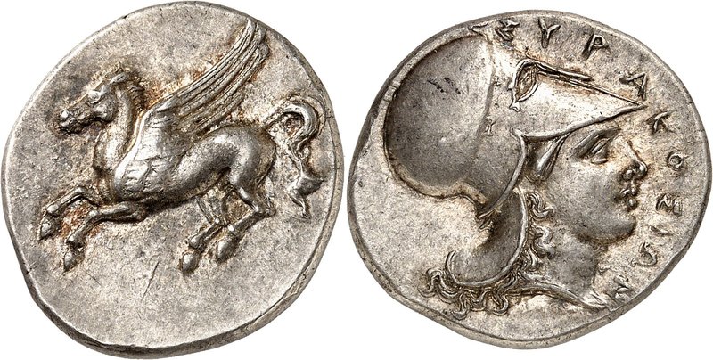 GRÈCE ANTIQUE
Sicile, Syracuse, Timoléon (344-317 av. J.C.). Statère d’argent, ...