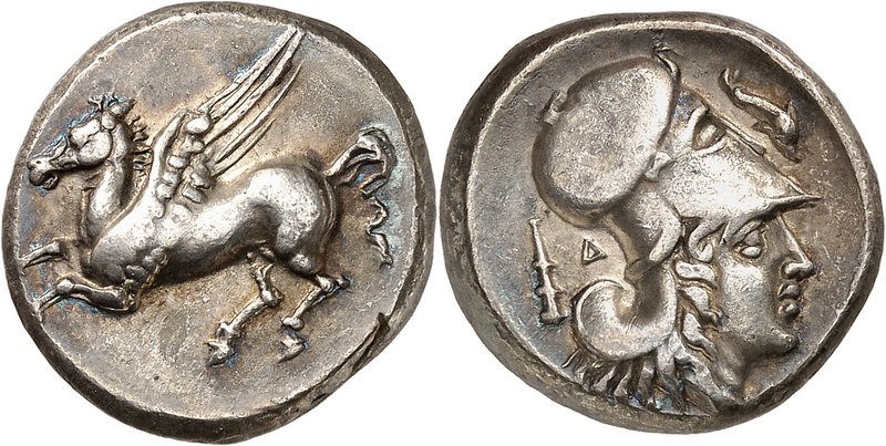 GRÈCE ANTIQUE
Illyrie, Dyrrachion. Statère d’argent, frappé vers 344 av. J.C.
...
