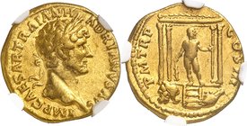 EMPIRE ROMAIN
Hadrien (117-138). Aureus, Rome.
Av. Tête laurée à droite. Rv. Hercule dans un temple.
Cal. manque cf 1322. 7,27 g.
NGC XF 5/5 3/5. ...