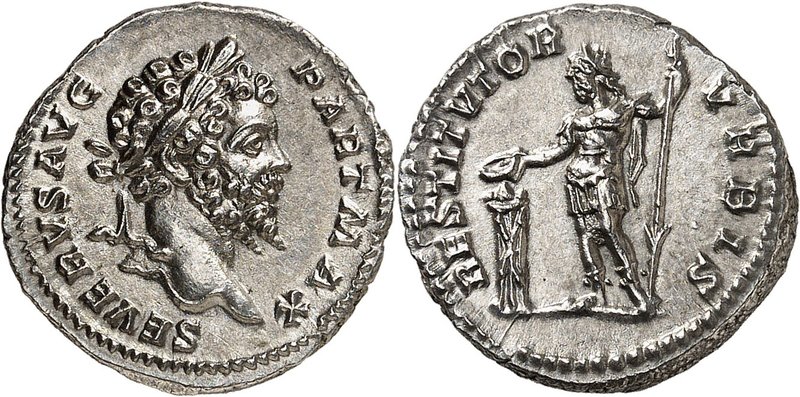 EMPIRE ROMAIN
Septime Sévère (193-211). Denier 200-201, Rome.
Av. Tête laurée ...