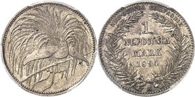 ALLEMAGNE
Nouvelle Guinée allemande (1884-1919). 1 mark 1894, Berlin.
Av. Oiseau de paradis sur une branche. Rv. Valeur dans une couronne.
Jaeger. ...